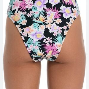 Hobie Island Hopping High-Waisted Floral Bikini Bottom, size lg